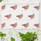 Hühnerwasserfarbe Landroster Bauernhof Geschirrtuch (Gefaltet)