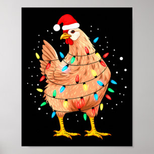 Hühnerweihscheinleuchten Bauernhof Funny Xmas Poster