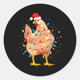 Hühnerweihscheinleuchten Bauernhof Funny Xmas Runder Aufkleber