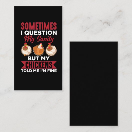 HühnerWhisperfarm Crazy Animal Bauer Visitenkarte (Vorne/Hinten)