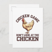 Hühnerwild sieht sich nicht das Huhn an Einladungspostkarte (Vorne/Hinten)