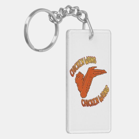 Hühnerwing Akryllischer Schlüsselanhänger (Vorderseite links)
