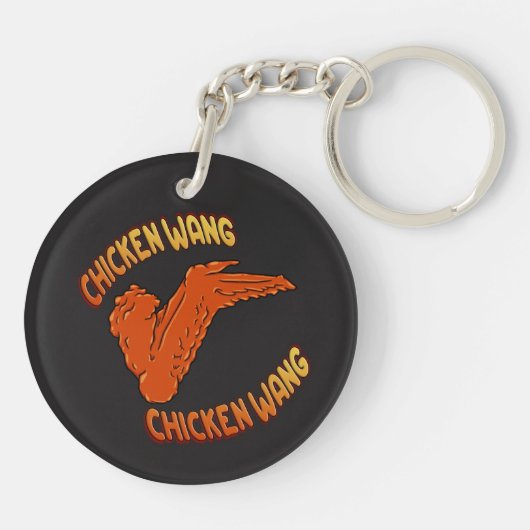 Hühnerwing Akryllischer Schlüsselanhänger (Rückseite)