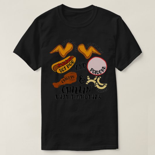 Hühnerwing Hühnchen Wing Hot Dog & Bologna Vira T-Shirt (Design vorne)