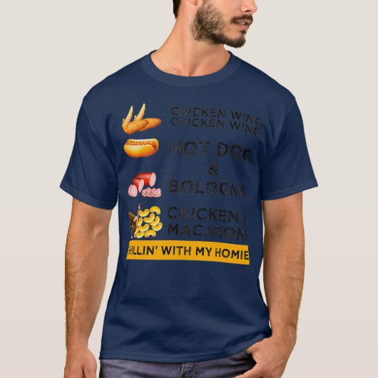 Hühnerwing Hühnchen Wing Hotdog und Bologna Männer T-Shirt (Vorderseite)