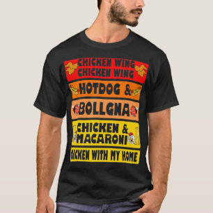 Hühnerwing Hühnchen Wing Hotdog und Bologna Männer T-Shirt