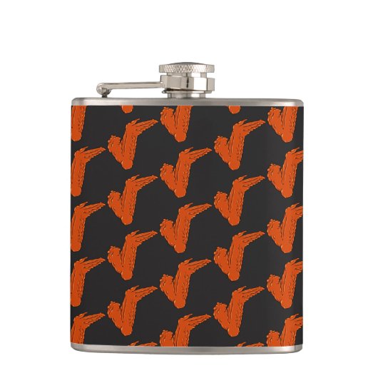 Hühnerwing Vinyl-Wrapped Flask Flachmann (Vorderseite)