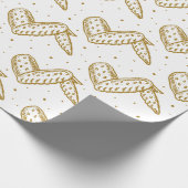 Hühnerwings auf Polka Dot Hintergrund Geschenkpapier (Ecke)