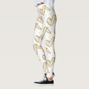 Hühnerwings auf Polka Dot Hintergrund Leggings