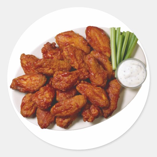 Hühnerwings Runder Aufkleber (Vorderseite)