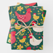 Hühnerwrapping Paper Set Efforeless Gift Wrappin Geschenkpapier Set (Beispiel)