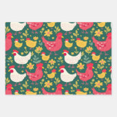 Hühnerwrapping Paper Set Efforeless Gift Wrappin Geschenkpapier Set (Vorderseite)
