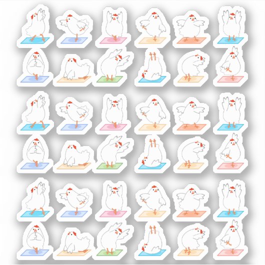 HühnerYoga-Stickers Aufkleber (Vorderseite)