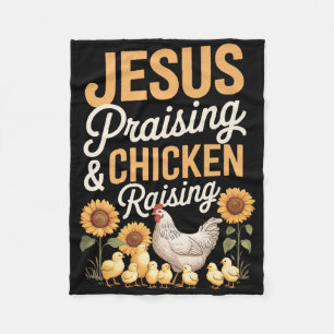 Hühnerzucht und Jesus loben Christliche Farme Fleecedecke