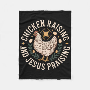 Hühnerzucht und Jesus loben die Funny Farm Chri Fleecedecke