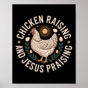 Hühnerzucht und Jesus loben die Funny Farm Chri Poster