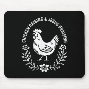 Hühnerzucht und Jesus loben Vintage Christi Mousepad