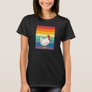 Hühnerzüchter bedrängt Vintage Retro Stil Regen T-Shirt