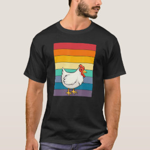 Hühnerzüchter bedrängt Vintage Retro Stil Regen T-Shirt