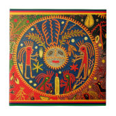 Huichol Fertility Ritual Fliese (Vorderseite)