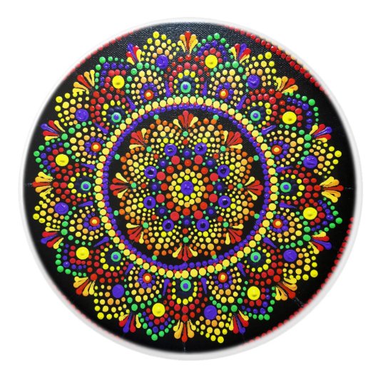 Huichol Keramik Knob Keramikknauf (Vorderseite)