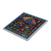 Huichol Loteria Keramik Tile: El Paraguas Tile Fliese (Seite)