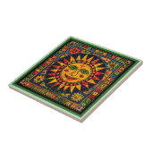 Huichol Loteria Keramik Tile: El Sol Keramik Fliese (Seite)