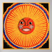 Huichol Native American Art, The Sun Poster (Vorne)
