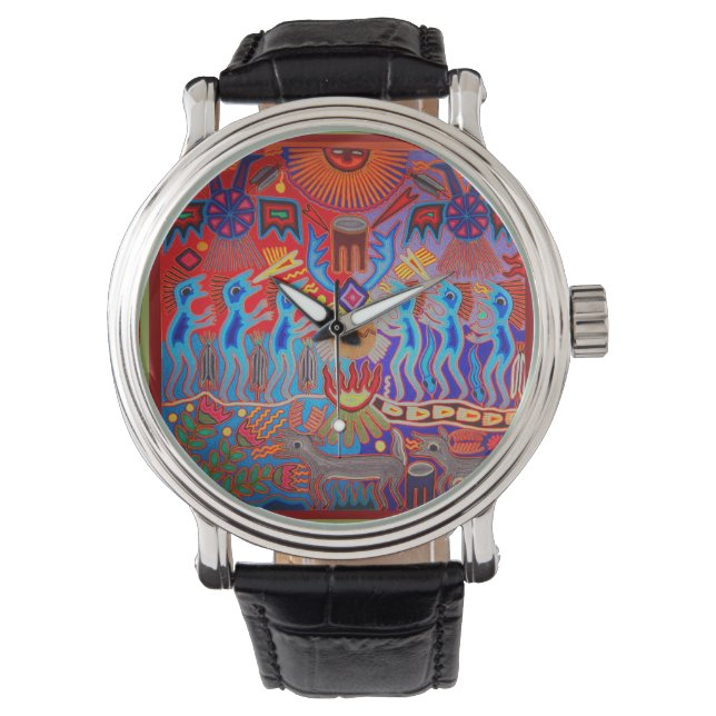 Huichol Shaman Ritual Ceremony Watch Armbanduhr (Vorderseite)