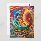 Huichol String Art aus Mexiko Postkarte (Vorne/Hinten)