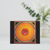 Huichol String Art Sun Mexican Folk Art Postkarte (Stehend Vorderseite)