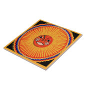 Huichol Ureinwohner-Kunst, die Sonne Fliese (Seite)