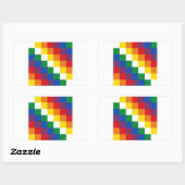 Huipala/Wipala Flag. Andean Qulla Suyu. Bolivien Rechteckiger Aufkleber (Blatt)