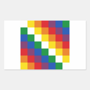 Huipala/Wipala Flag. Andean Qulla Suyu. Bolivien Rechteckiger Aufkleber