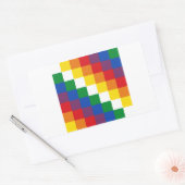 Huipala/Wipala Flag. Andean Qulla Suyu. Bolivien Rechteckiger Aufkleber (Umschlag)