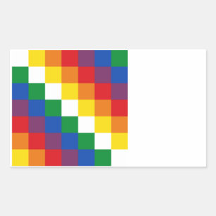 Huipala/Wipala Flag. Andean Qulla Suyu. Bolivien Rechteckiger Aufkleber