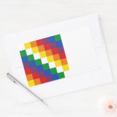 Huipala/Wipala Flag. Andean Qulla Suyu. Bolivien Rechteckiger Aufkleber (Umschlag)