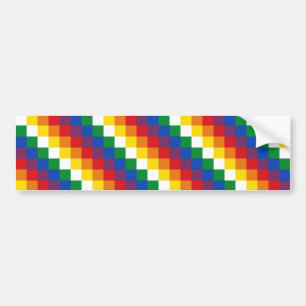 Huipala/Wipala Flagge. AndenQulla Suyu. Bolivien Autoaufkleber