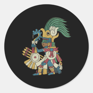 Huitzilopochtli Aztec God Aztec Mythology Mayan Su Runder Aufkleber
