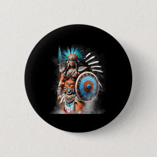 Huitzilopochtli Aztec Sun and War God Tenochtitlan Button