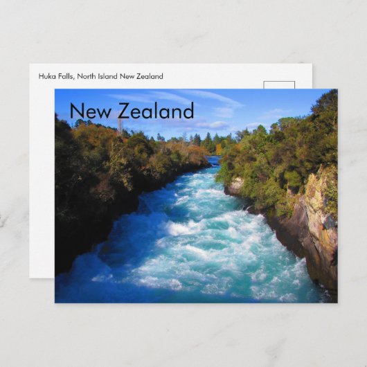 Huka Falls, New Zealand Postcard Postkarte (Vorne/Hinten)