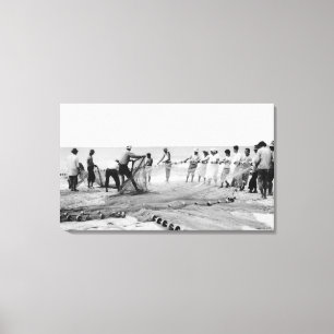 Hukilau fängt die Männer, die Leinwanddruck