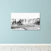 Hukilau Nets men Fischen Hawaii Surf Fotografie Leinwanddruck (Insitu (Holzboden))