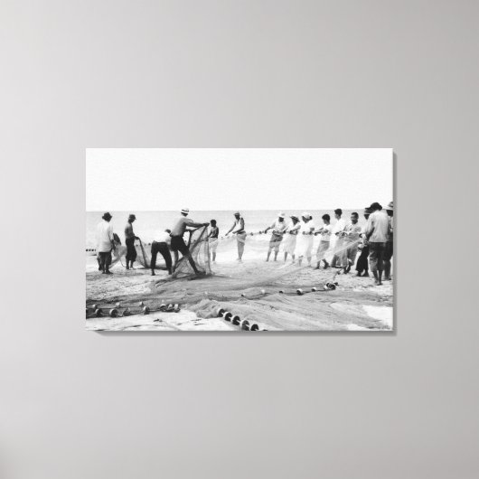 Hukilau Nets men Fischen Hawaii Surf Fotografie Leinwanddruck (Vorderseite)