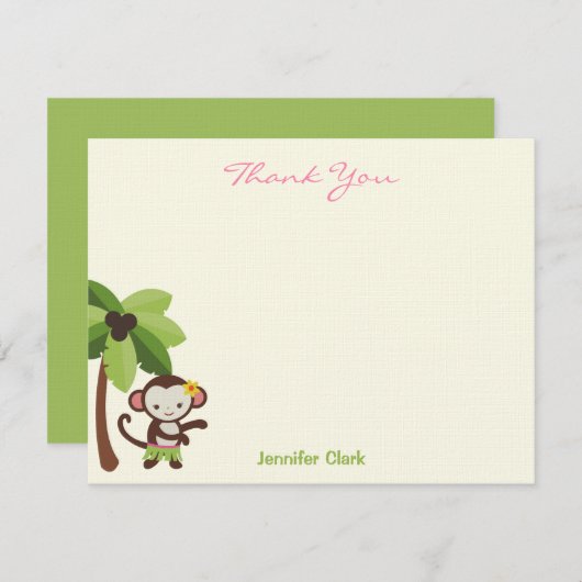 Hula-Affe Danke-Karte Dankeskarte (Vorne/Hinten)