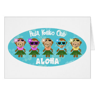 Hula Affe-Verein-ALOHA Karte