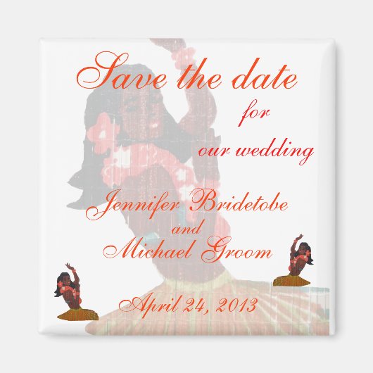 Hula Aloha Tropical Wedding Magnet (Vorne)