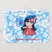Hula Americana Hula Girl Patriotische Einladungen (Vorne/Hinten)