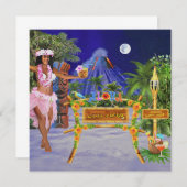 Hula auf dem Weg zu unserem Luau-Party Einladung (Vorne/Hinten)