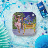 Hula auf dem Weg zu unserem Luau-Party Pappteller (Party)